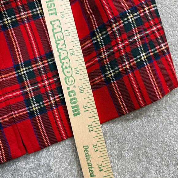 Vintage Pendleton Womens Zip Jacket Red Tartan Plaid 100% Virgin Wool Sz 12 S/M - Picture 13 of 16